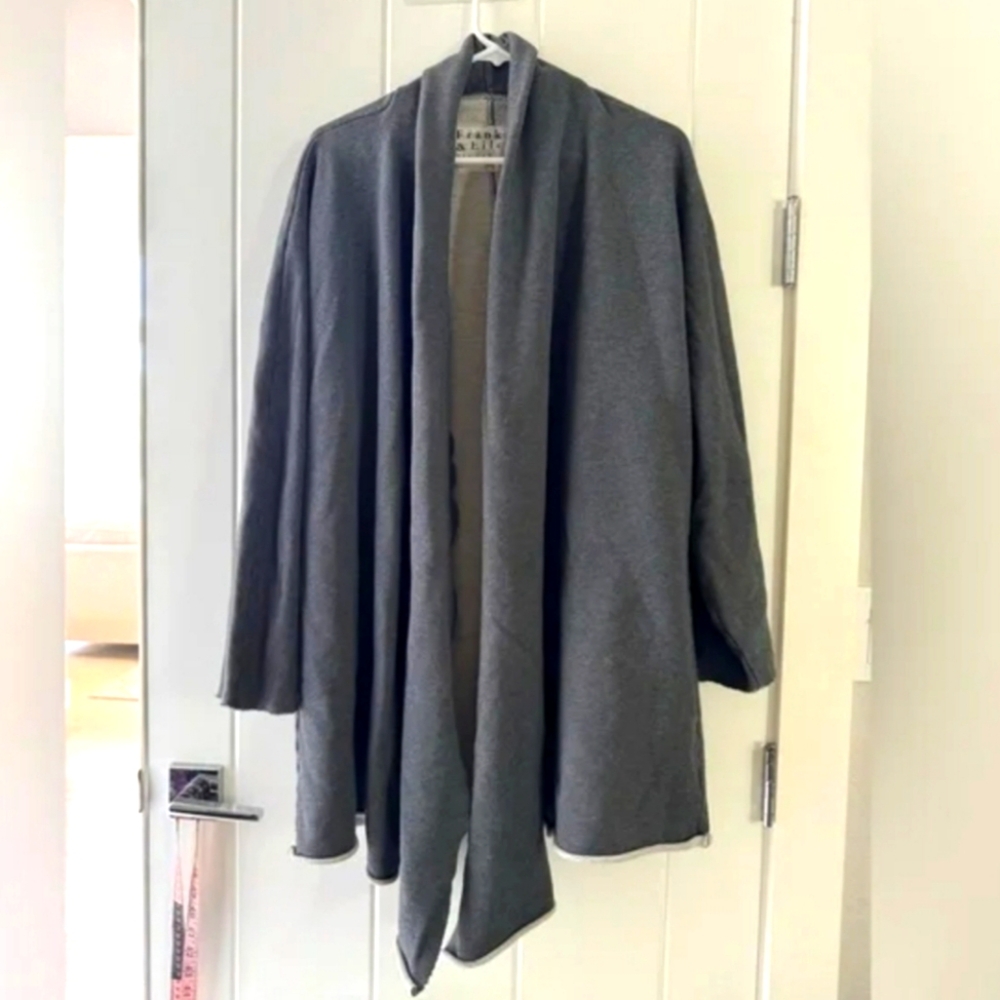 Frank & Eileen Cardigan Navy Triple Fleece Size Small - Large